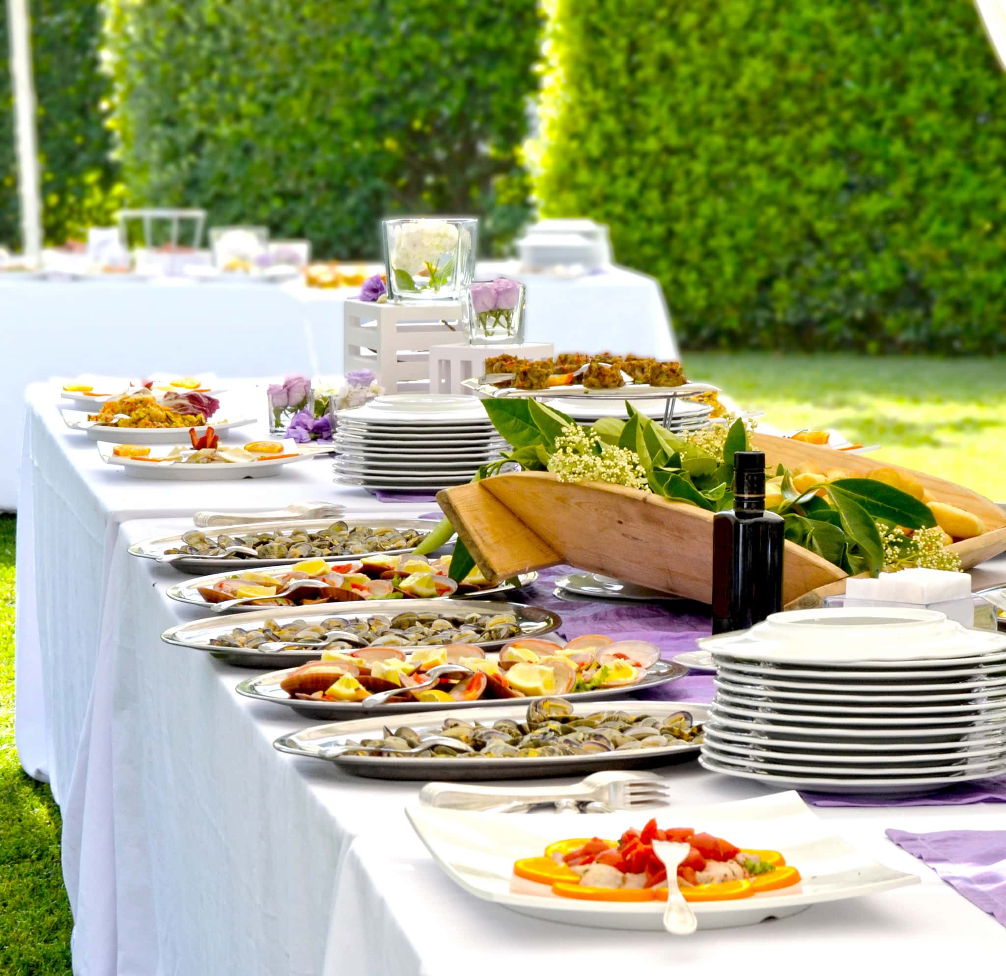 Outdoor buffet setup
